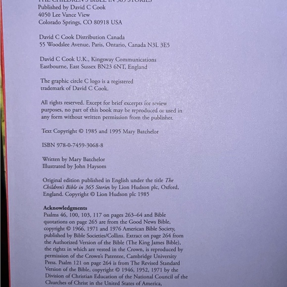 The Children’s Bible in 365 Stories 
Preowned Good Condition Hardcover 416 Pgs - Picture 2 of 5